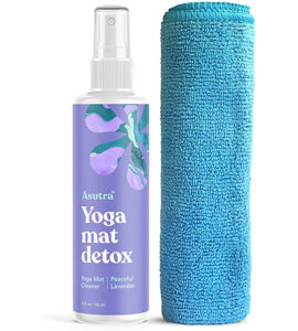 Yoga mat spray