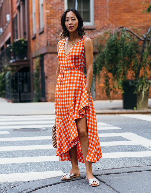 A Simple Gingham Dress and Sandals