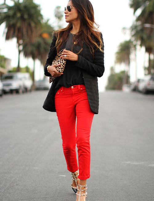 A Sturdy Jacket and Cuffed, Red Pants