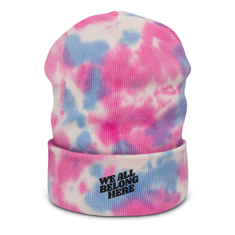 We-All-Belong-Here-Tie-dyed-Beanie-front.png