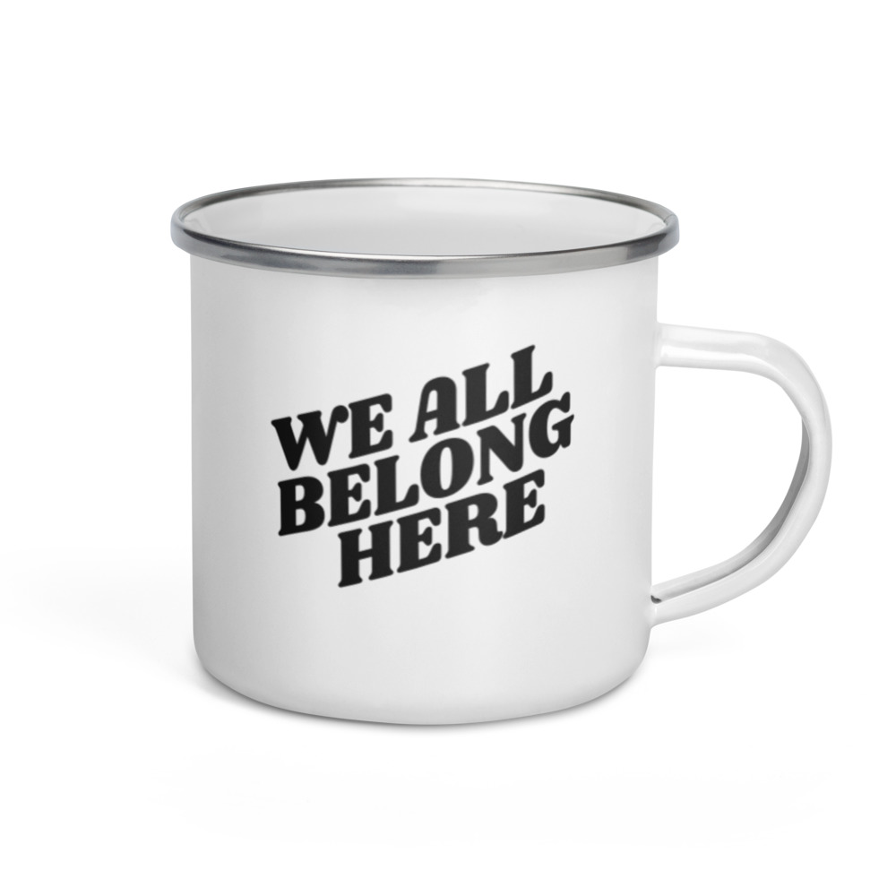 Camp More Worry Less Enamel White Metal Camp Mug - Namastay Nature