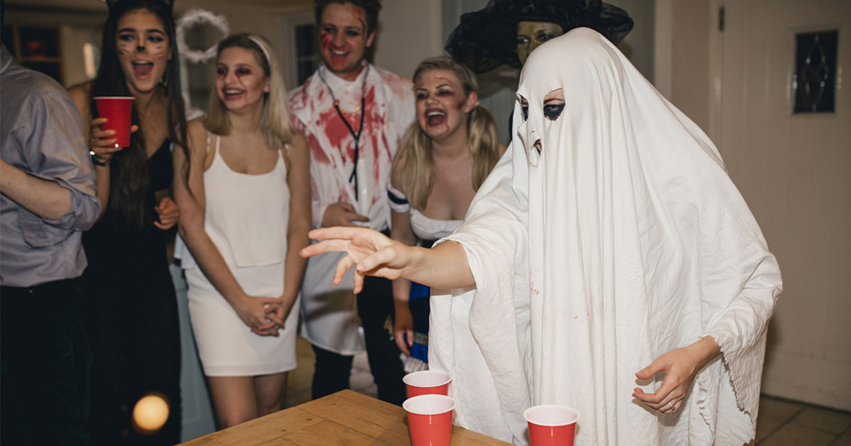 Playing Games at a Halloween Party 