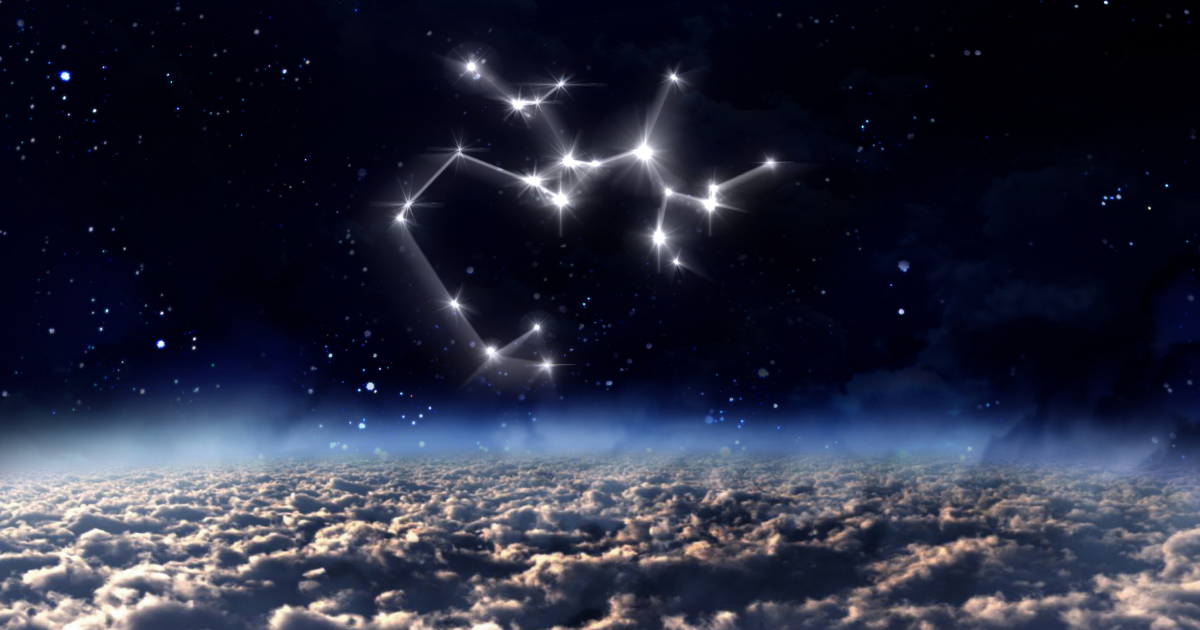 Sagittarius in the stars above the clouds.