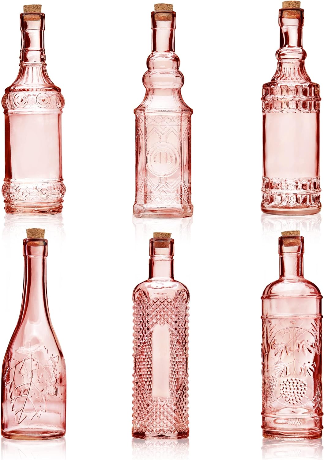 Clear and colored glass bottles