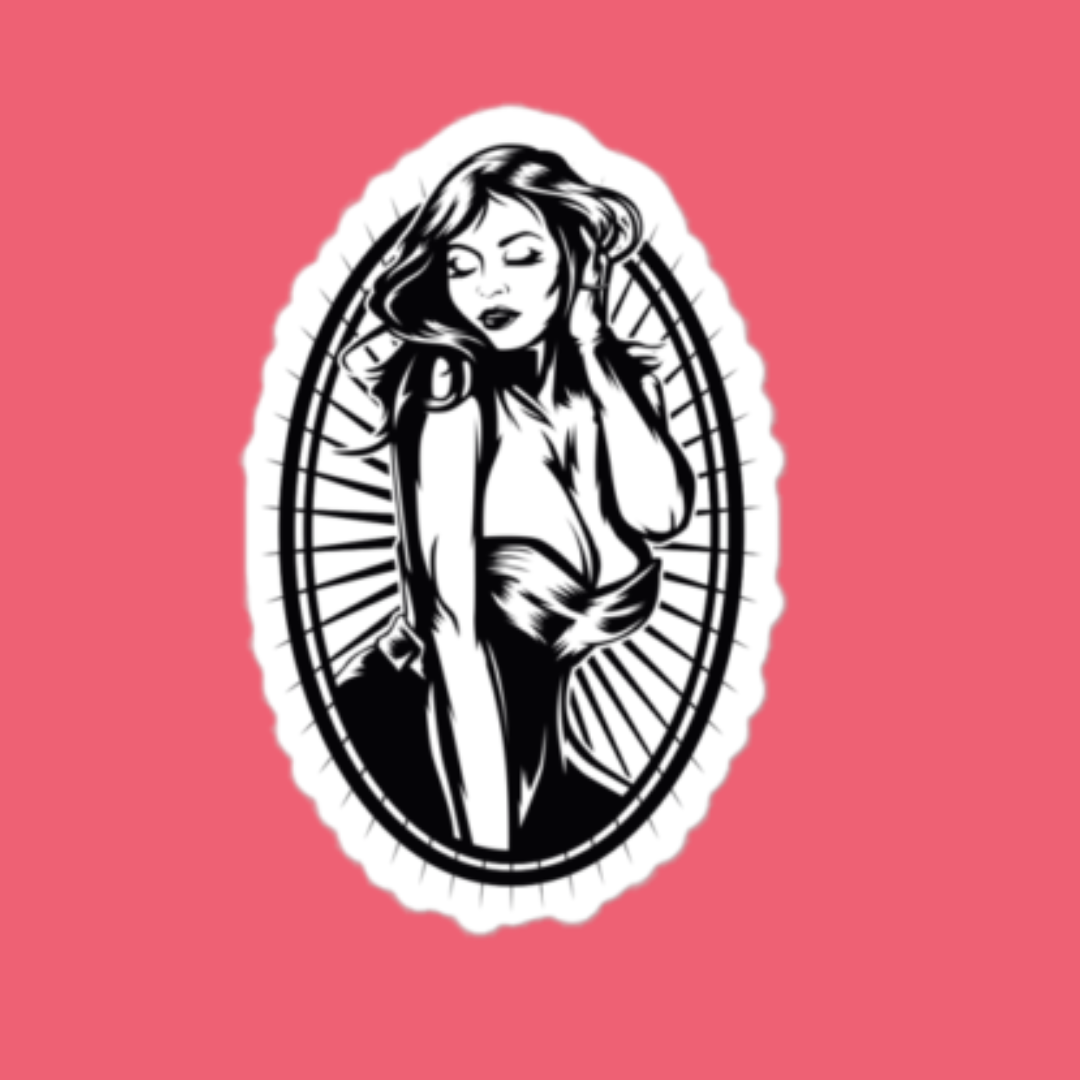 Voluptuous Pinup Girl Sticker