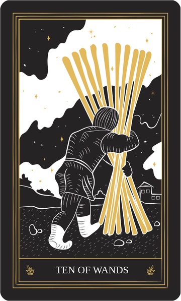 Tarot Ten of Wands