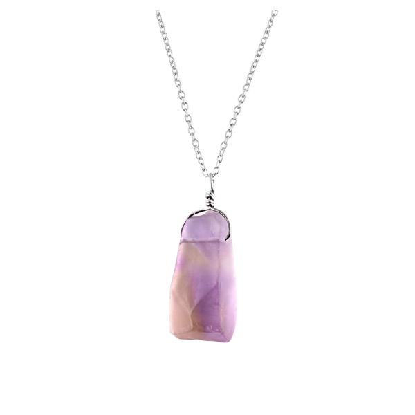 Raw Ametrine Gemstone Pendant Necklace