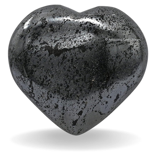 Hematite Crystal Heart Palm Stone​