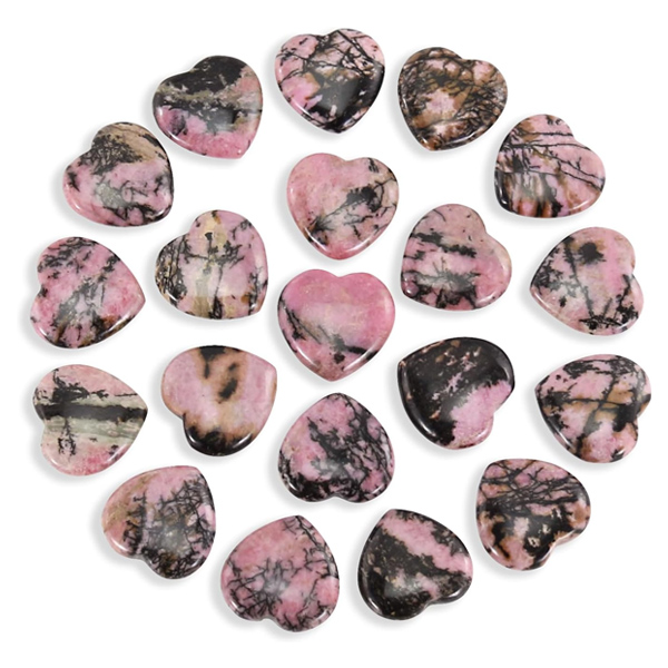 Rhodochrosite Crystals Heart Stones​