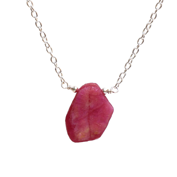 Natural Raw Ruby Crystal Pendant Necklace​