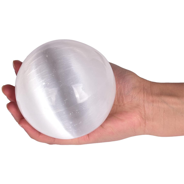 White Selenite Crystal Ball​