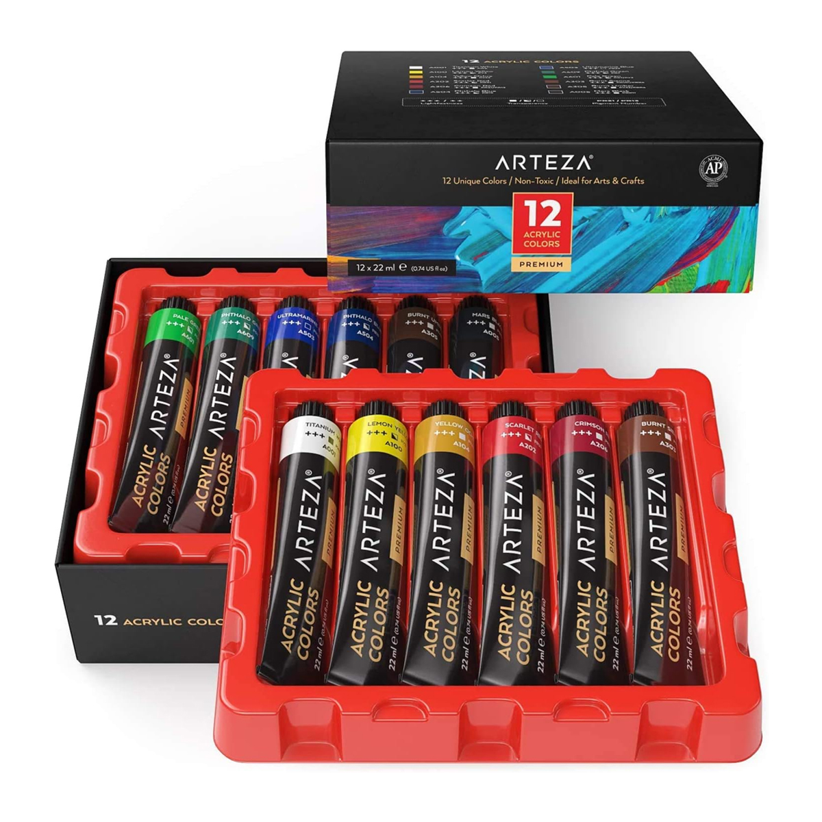 ARTEZA Acrylic Paint Set of 12 Colors 
