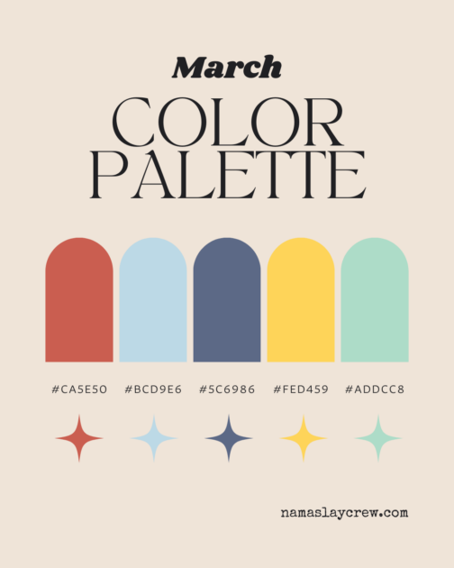 March Color Pallet for Awakening Theme