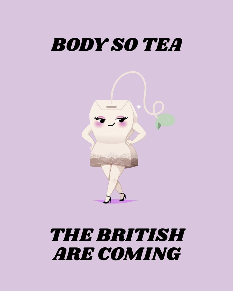 bold confidence and body positivity with playful humor