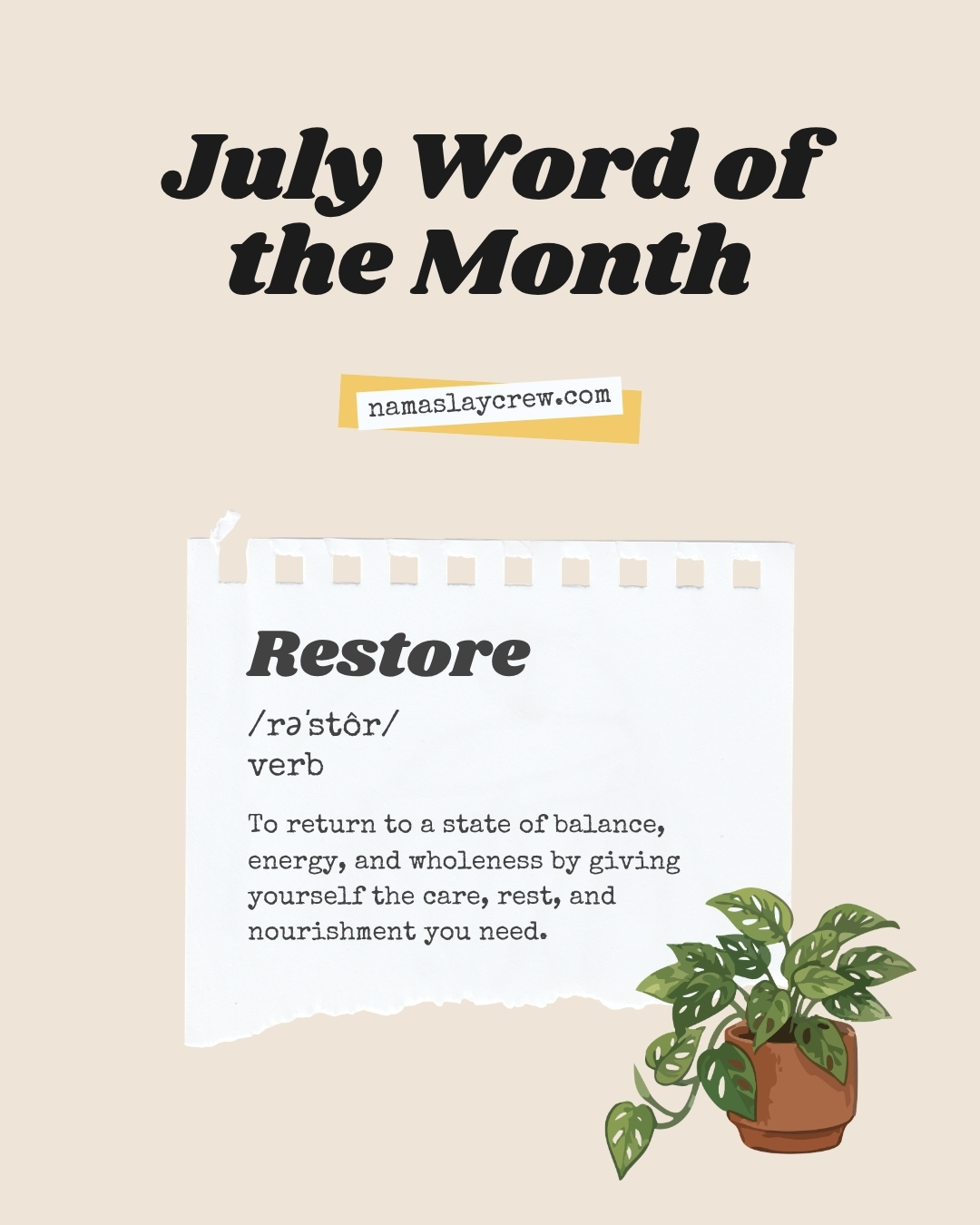 July word of the month: Restore