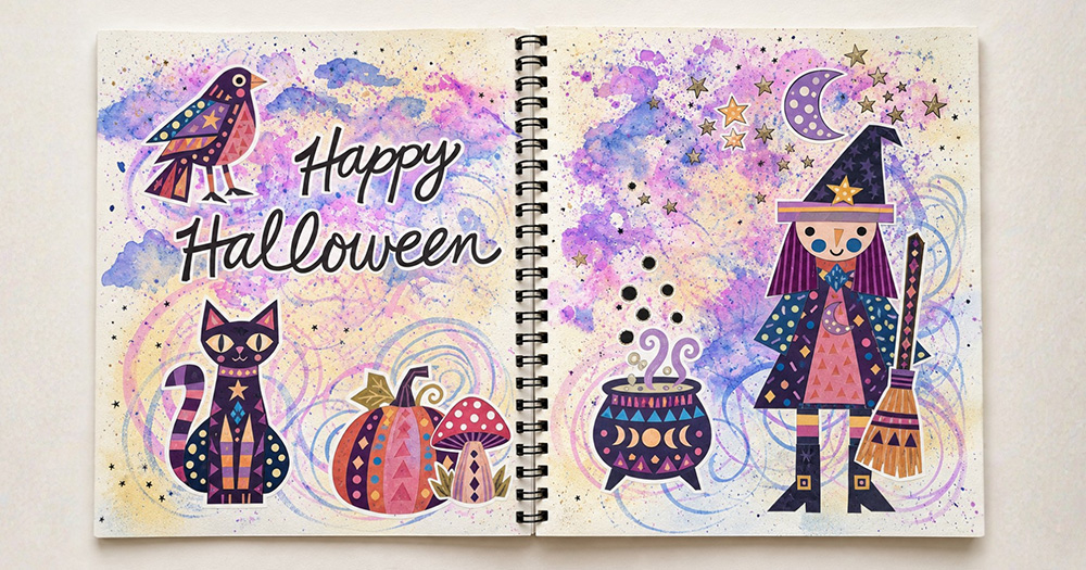 Happy Halloween Journal Spread